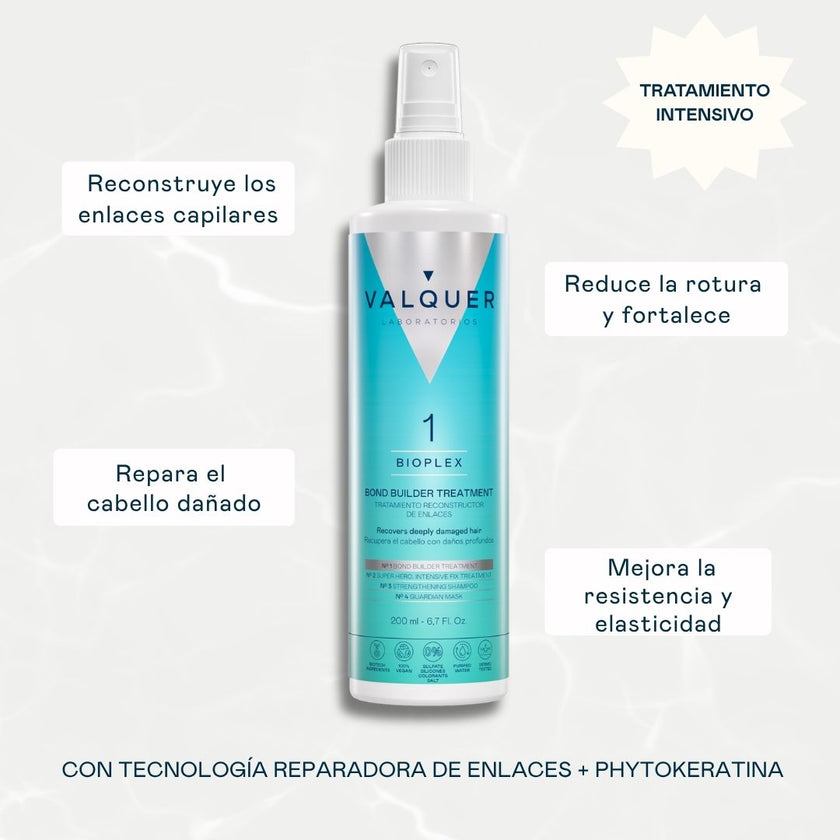 Tratamiento Reconstructor de Enlaces Bioplex Nº1 Valquer con tecnología reparadora y phytokeratina, 200ml