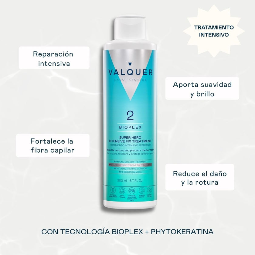 Tratamiento Intensivo Reparador Bioplex Nº2 Valquer con tecnología Bioplex y phytokeratina, 200ml