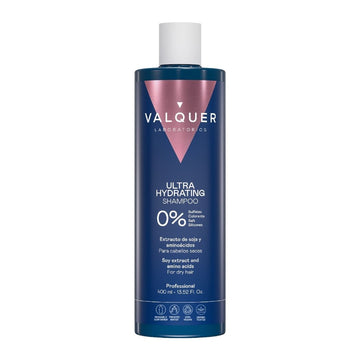 Ultra Hydrating Shampoo Valquer, 400 ml, 0% sulfatos, con extracto de soja y aminoácidos