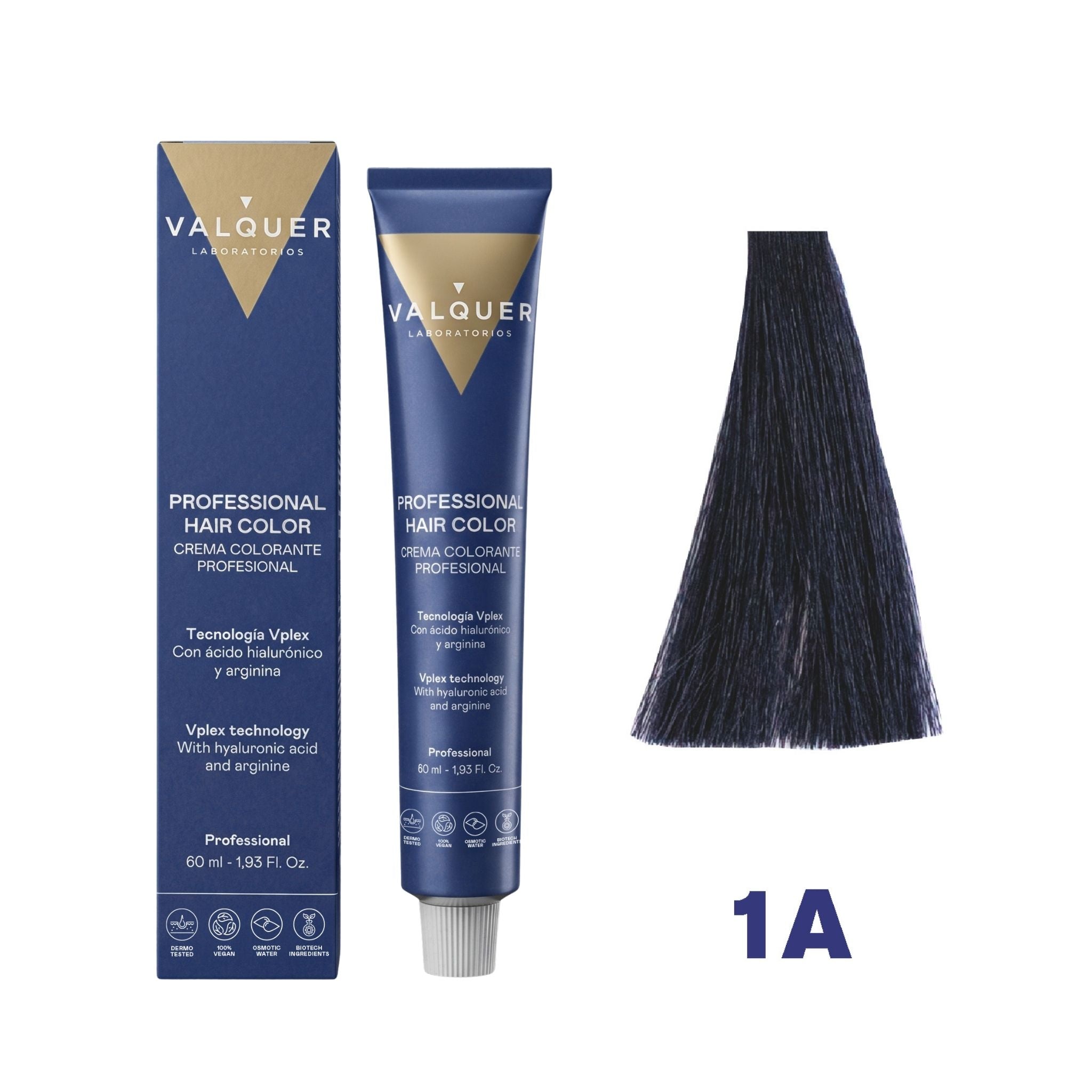 Tinte 1.A Negro Azulado - 60 ml de Valquer.