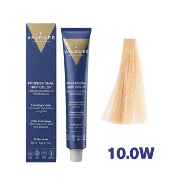Tinte 10.0W Rubio Platino Cálido - 60 ml de Valquer.