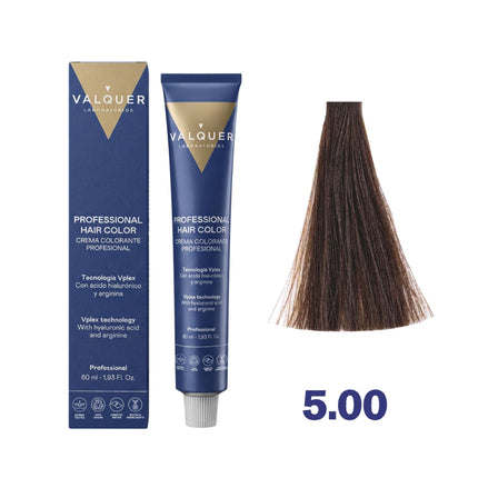 Tinte 5.00 Castaño Claro Doble Cobertura - 60 ml de Valquer.