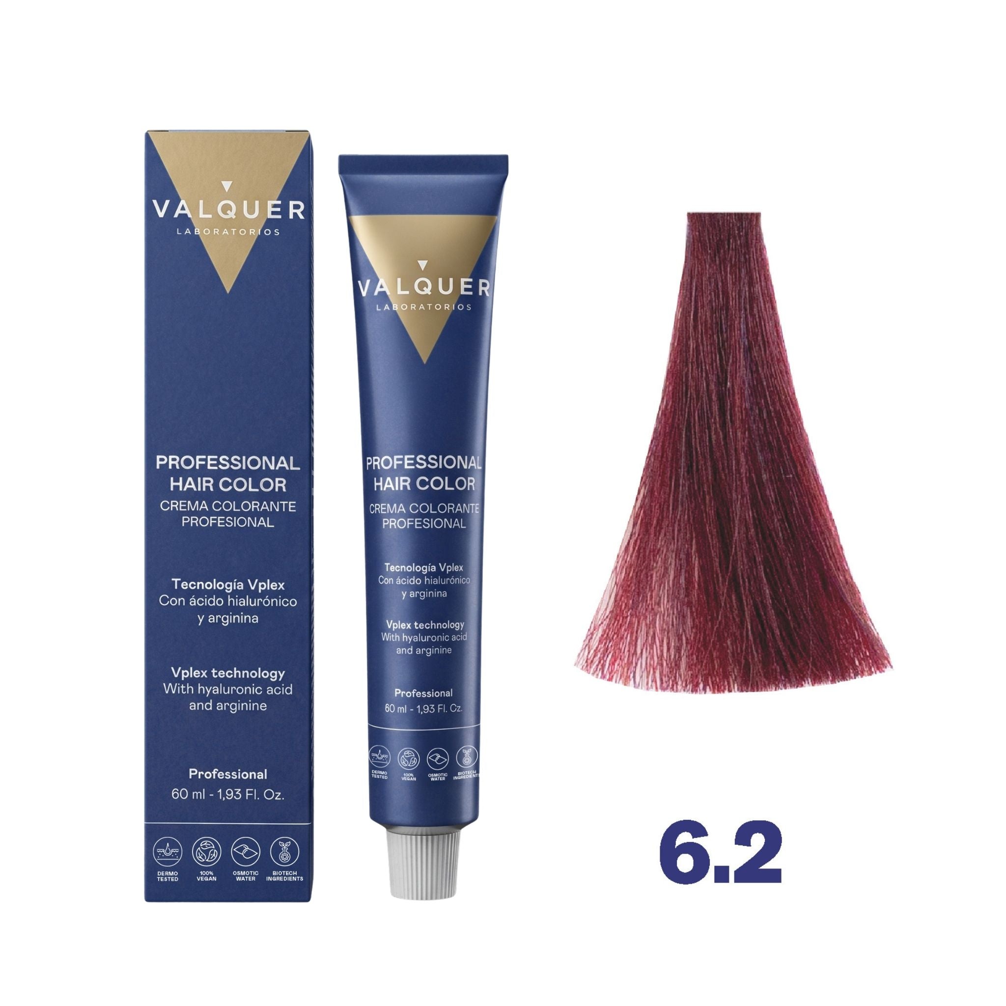 Tinte 6.2 Rubio Oscuro Violeta - 60 ml de Valquer.