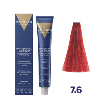 Tinte 7.6 Rubio Medio Rojizo - 60 ml de Valquer.