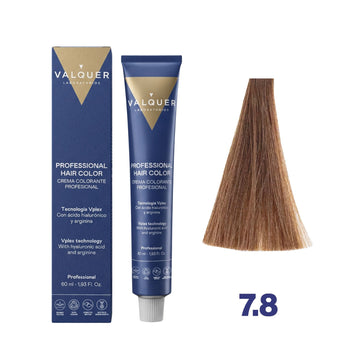 Tinte 7.8 Rubio Medio Marrón Frío - 60 ml de Valquer.