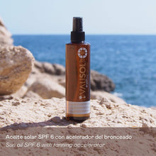 Cargar imagen en el visor de la galería, Aceite solar SPF 6 con acelerador del bronceado - 250 ml
